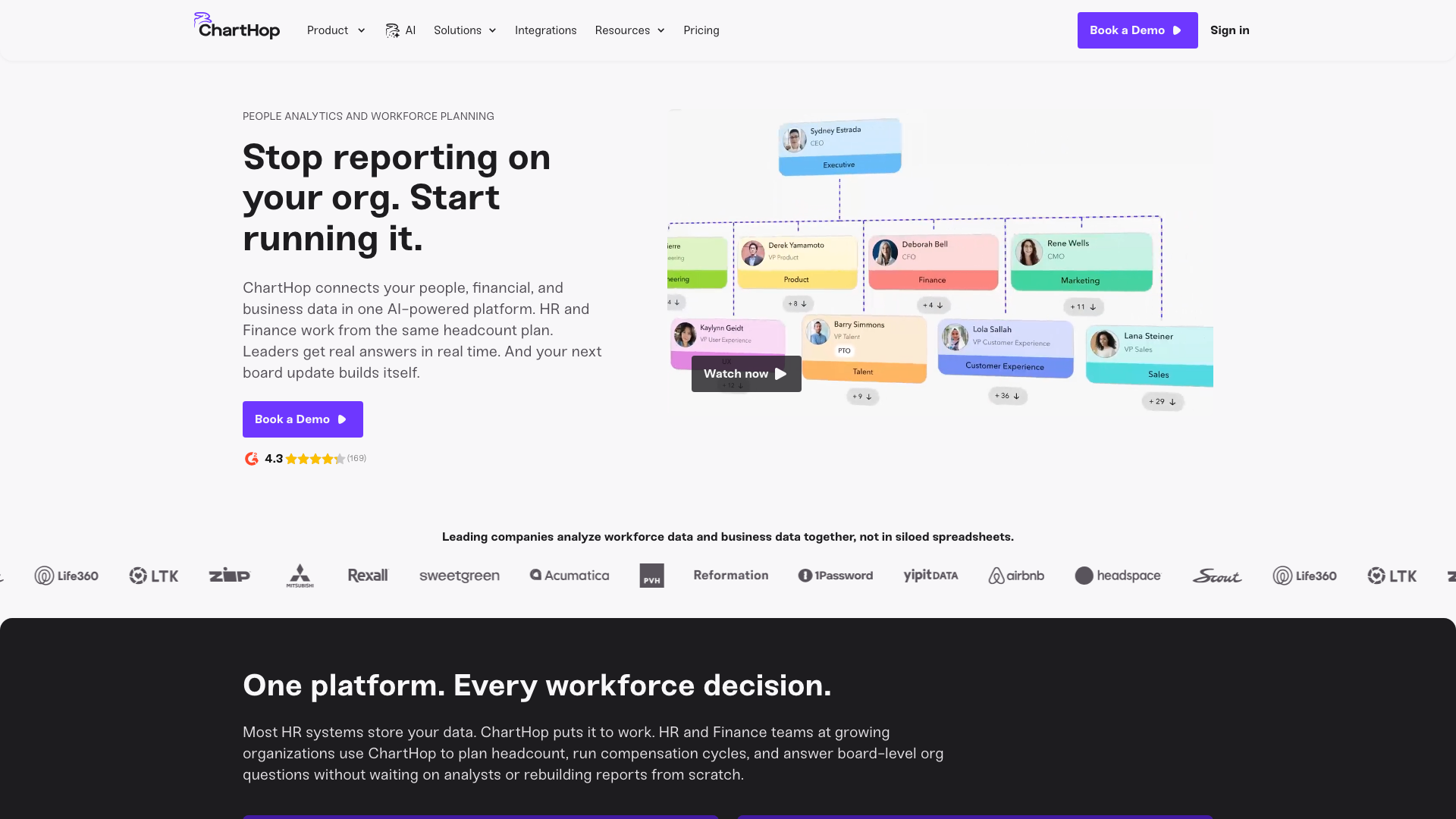 ChartHop homepage