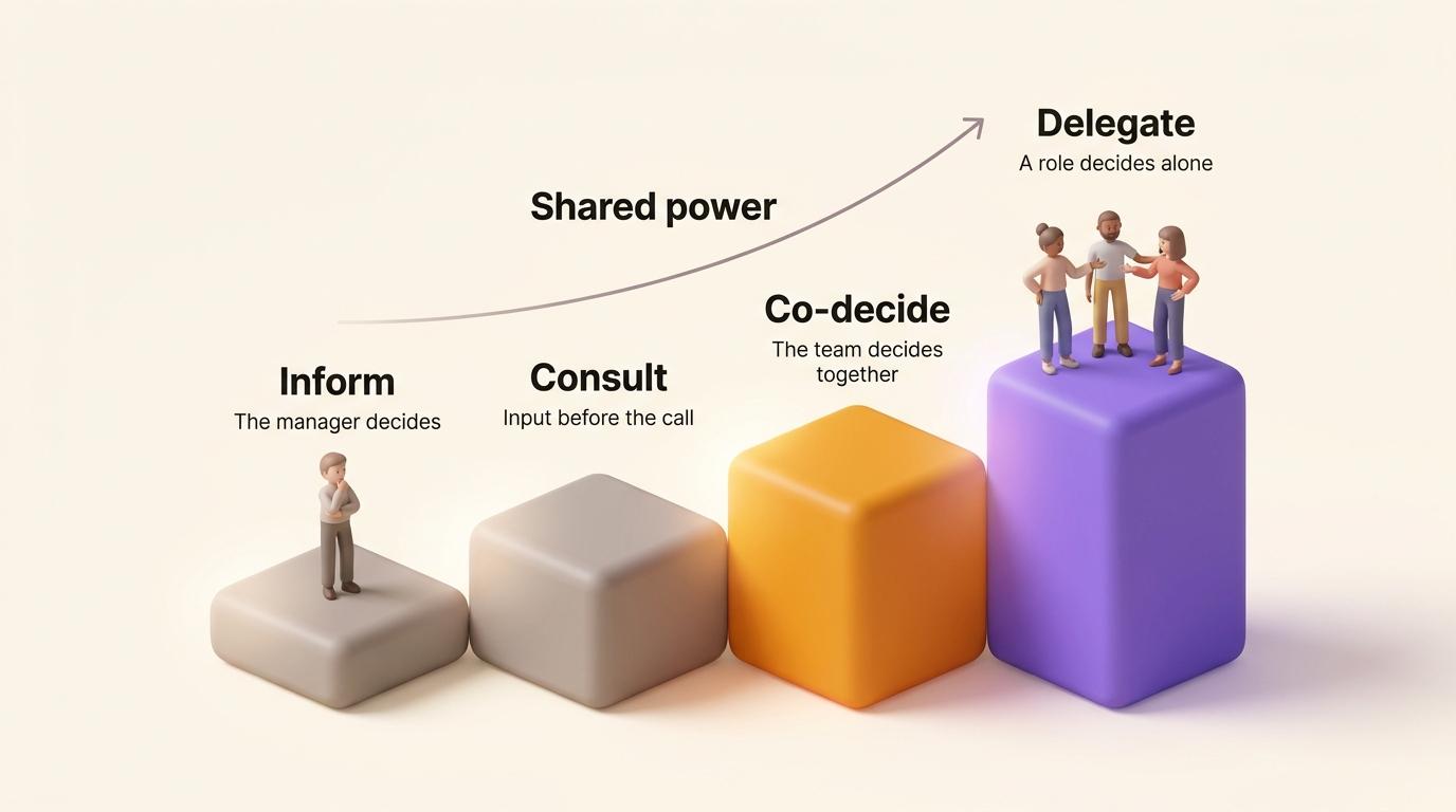 The four degrees of participation, from informing to delegating
