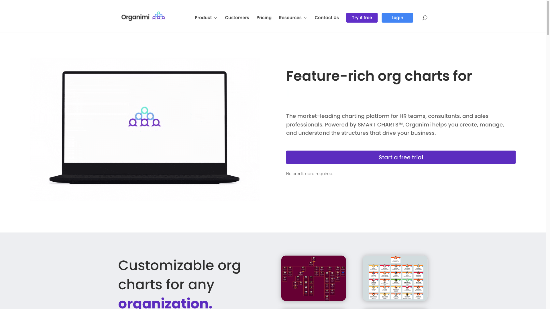 Organimi homepage